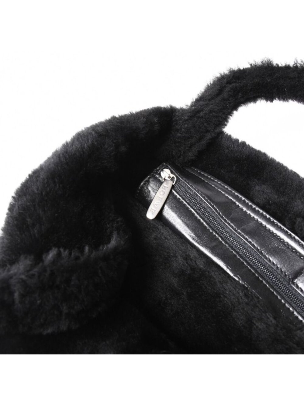 Loewe Handbag Anagram Black Shearling Leather Silver - Picture 16 of 16